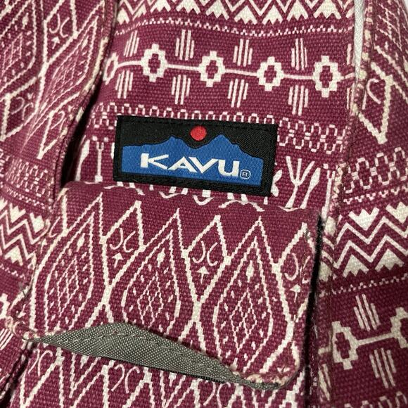 Kavu Rope Sling Backpack Bag Red & White Aztec Folklore Crossbody Lightweight - Picture 2 of 11